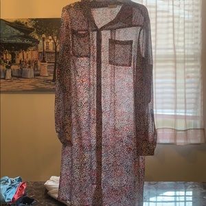 Dknyc lace button up dress